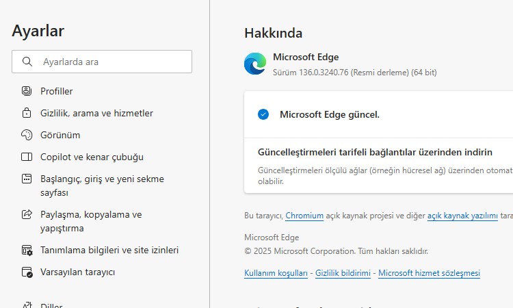 Microsoft Edge Kapanmıyor